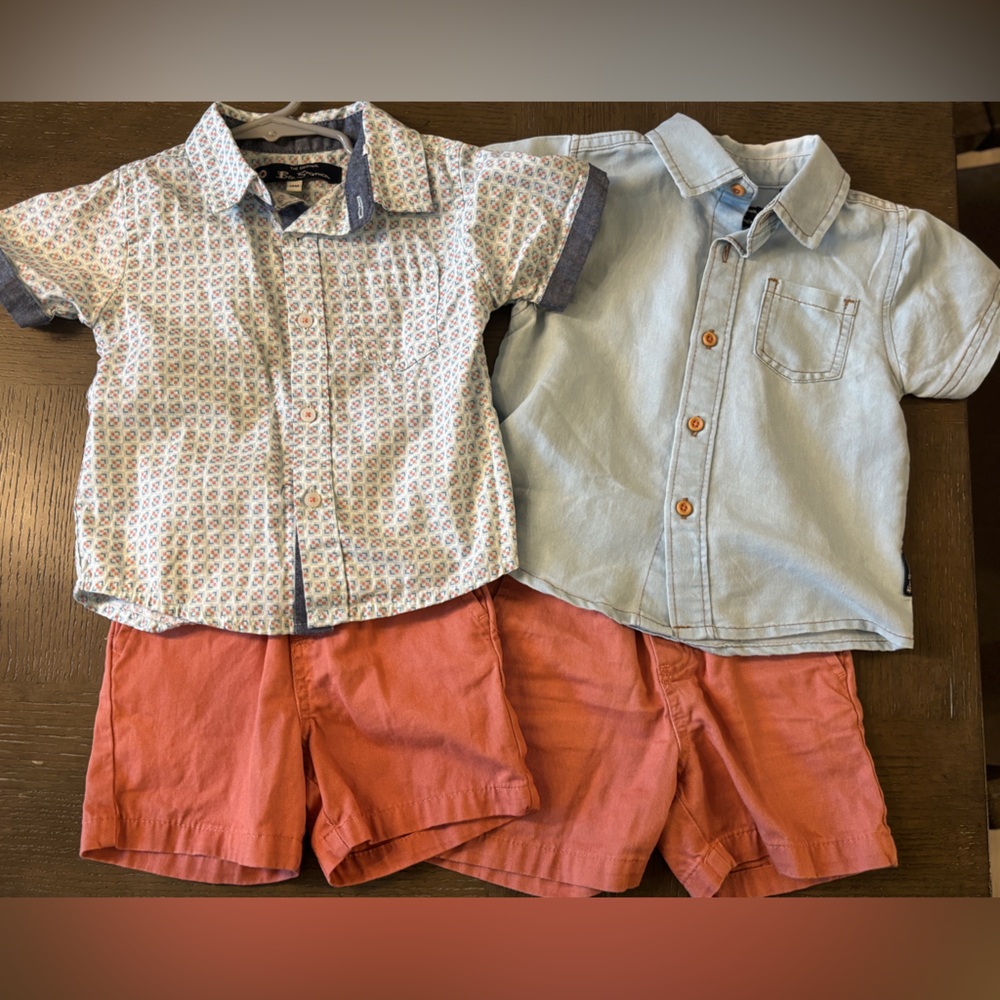 🔵 2- Ben Sherman Kids Sets- Light Blue and Coral